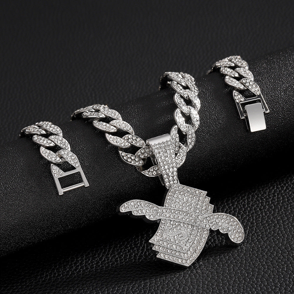 Iced Block Pendant Cuban Link Chain
