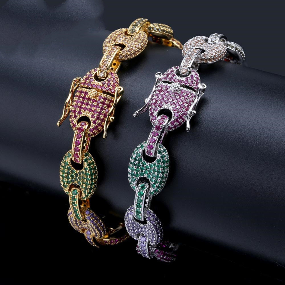 Iced Oval Link Bracelet