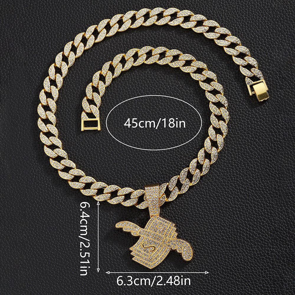 Iced Block Pendant Cuban Link Chain