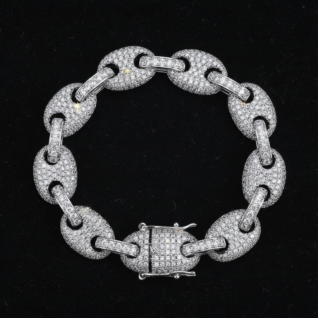 Iced Oval Link Bracelet
