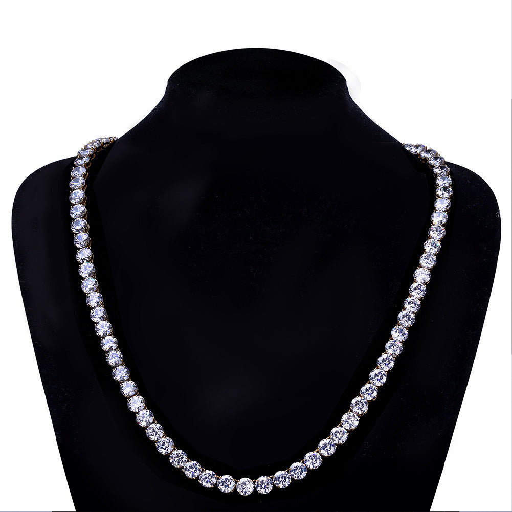 8mm Iced Tennis Chain – Gold & Silver Hip Hop Necklace