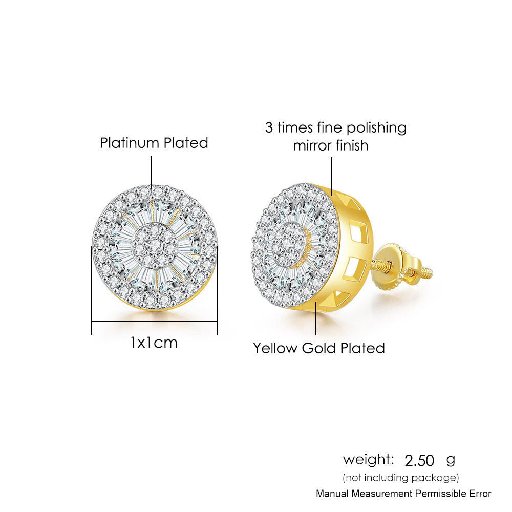 Frosted Halo Earrings – Golden Iced Studs