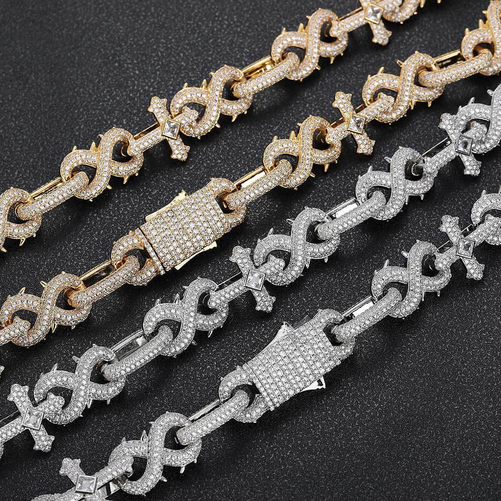 Iced Cross Cuban Link Chain – 8-Figure Thorn Edition
