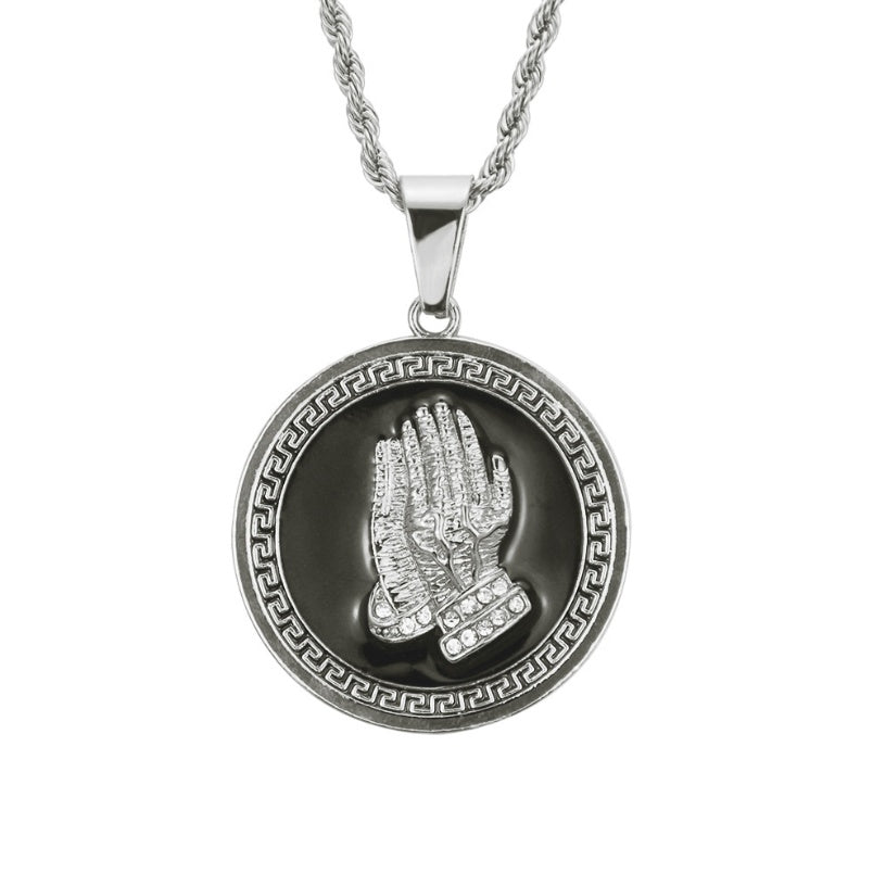 Divine Prayer Hands Pendant Necklace