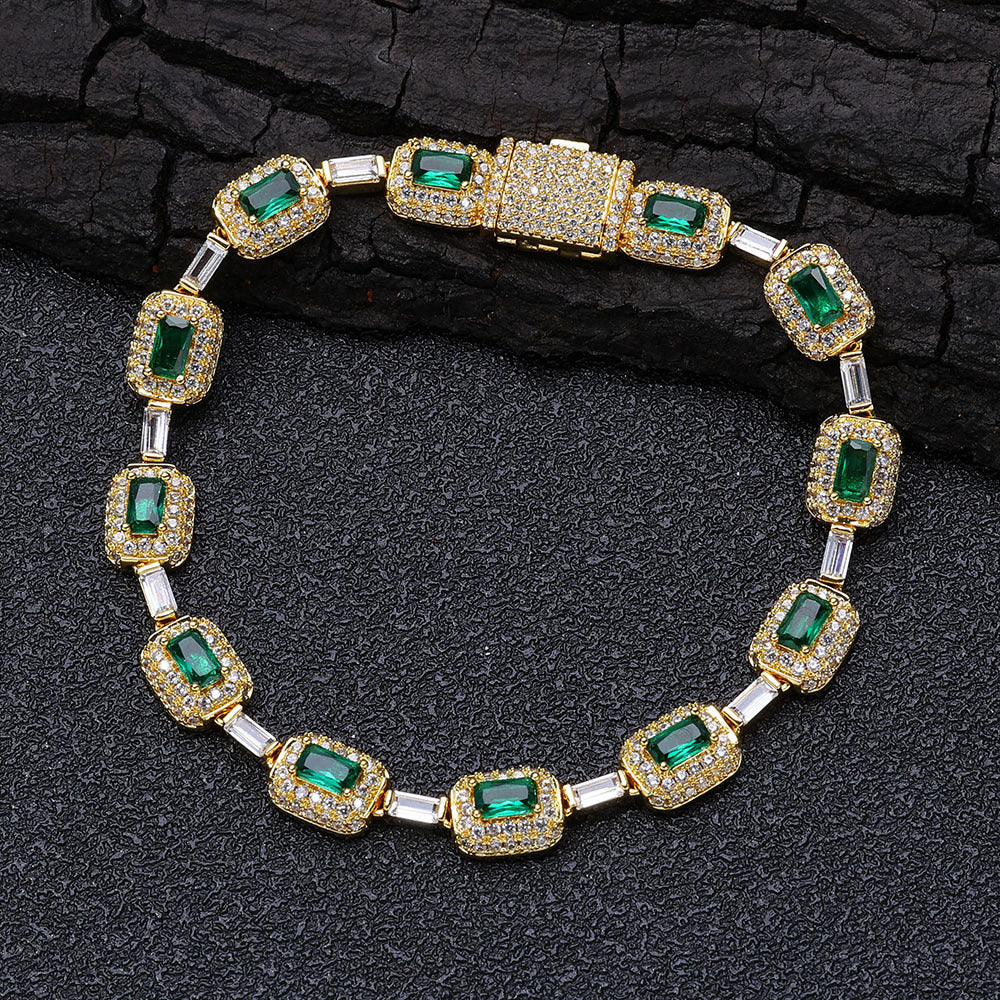 Emerald-Cut Gemstone Tennis Bracelet