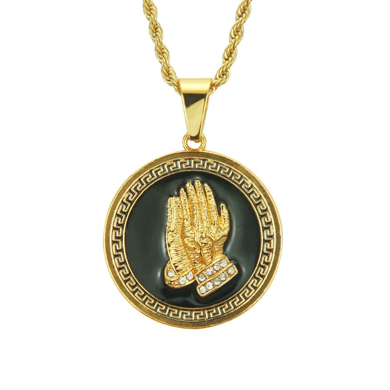 Divine Prayer Hands Pendant Necklace