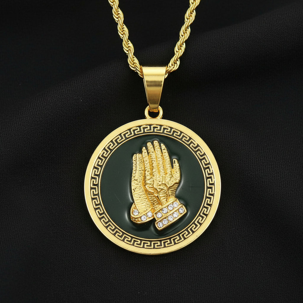 Divine Prayer Hands Pendant Necklace