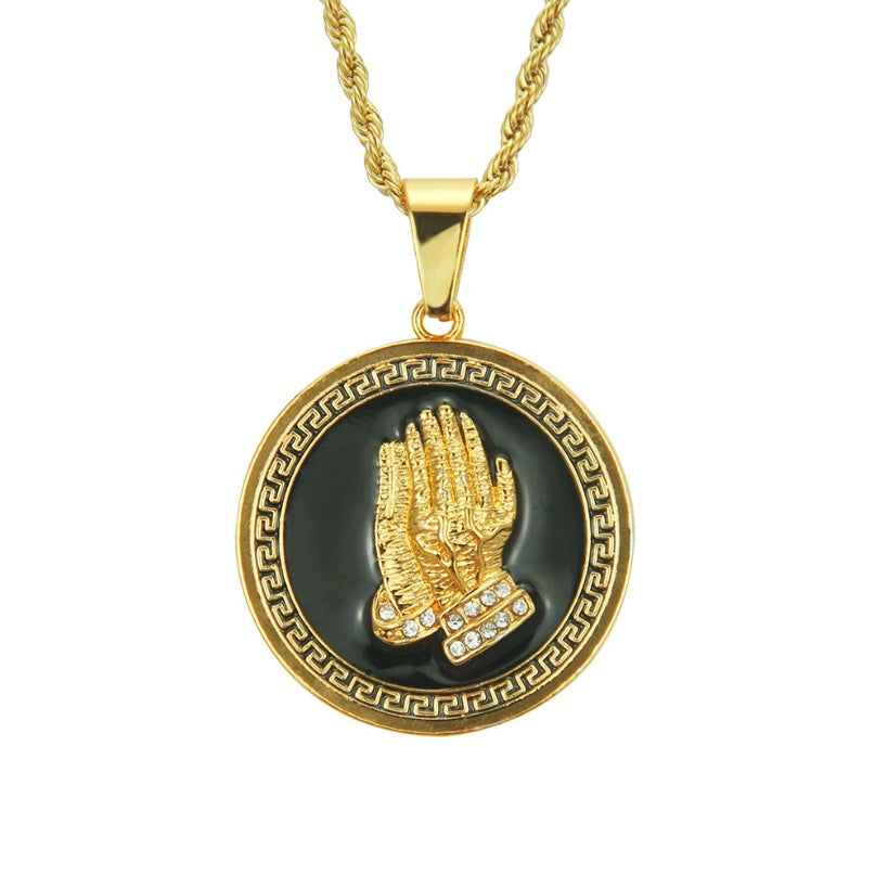 Divine Prayer Hands Pendant Necklace