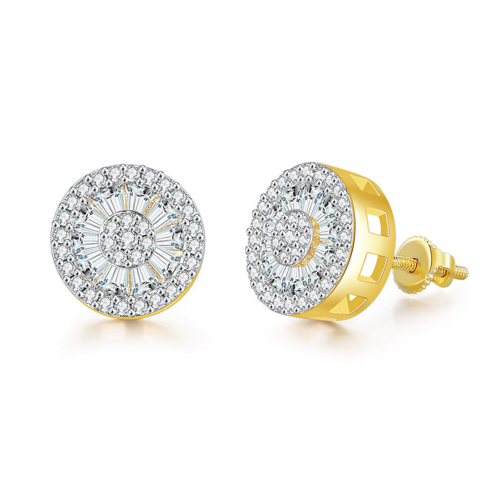 Frosted Halo Earrings – Golden Iced Studs