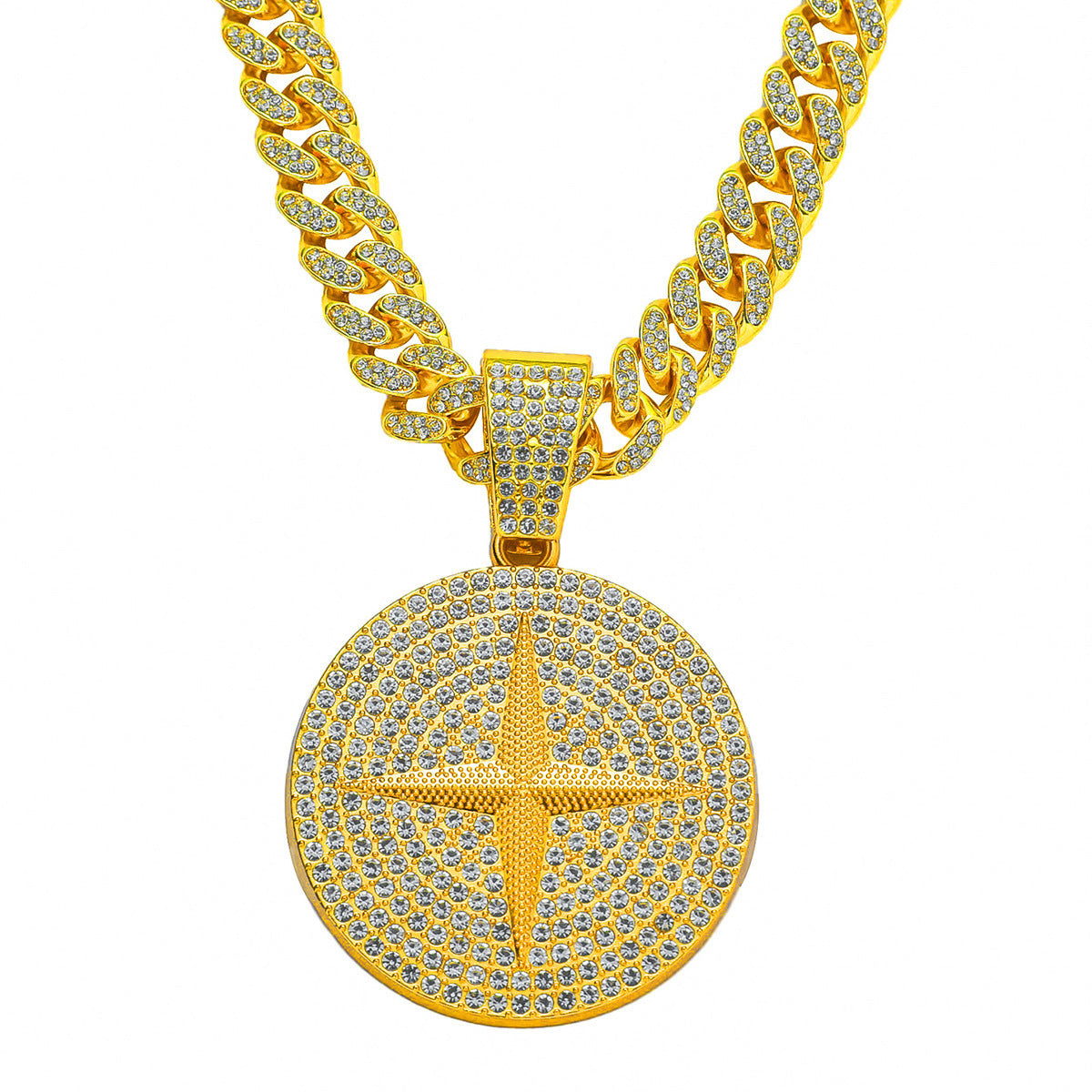 Iced Cross Medallion Cuban Chain