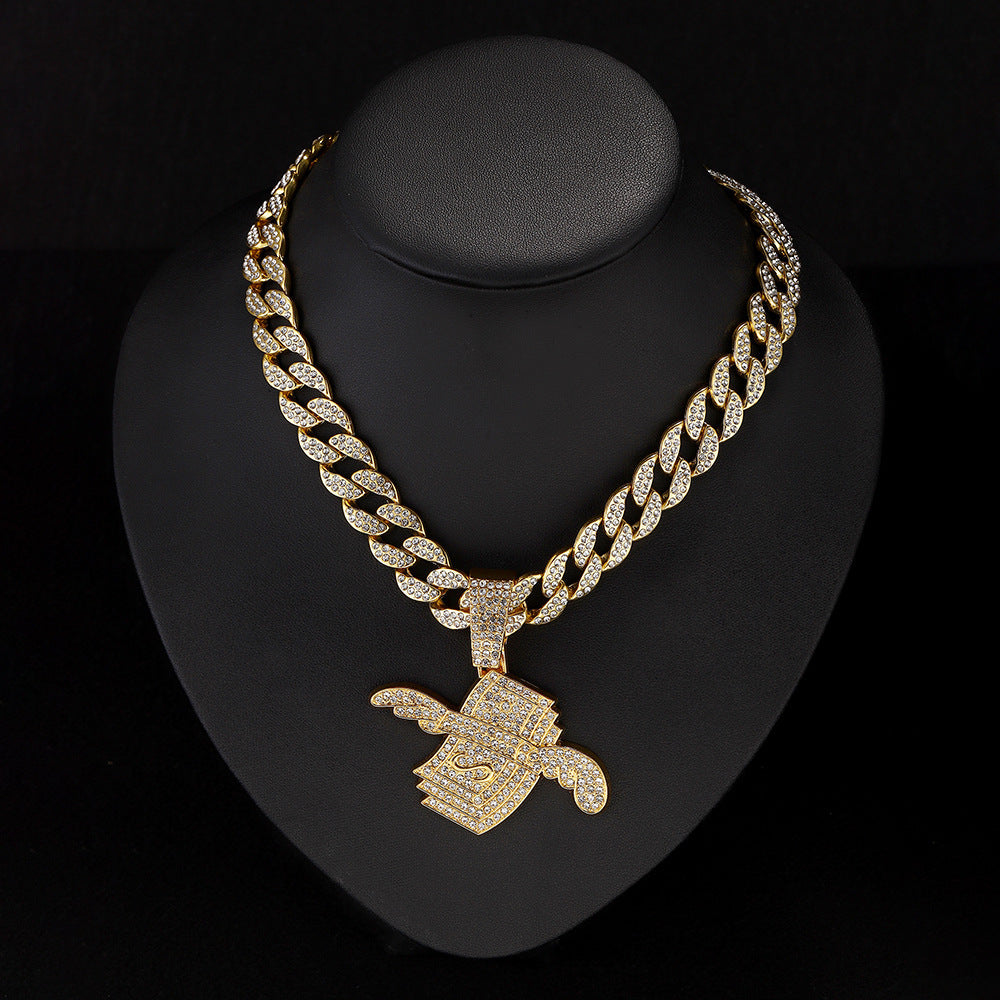 Iced Block Pendant Cuban Link Chain