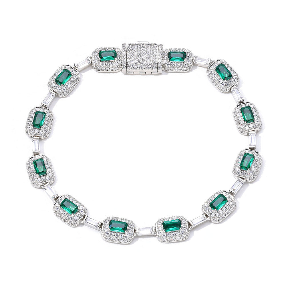 Emerald-Cut Gemstone Tennis Bracelet