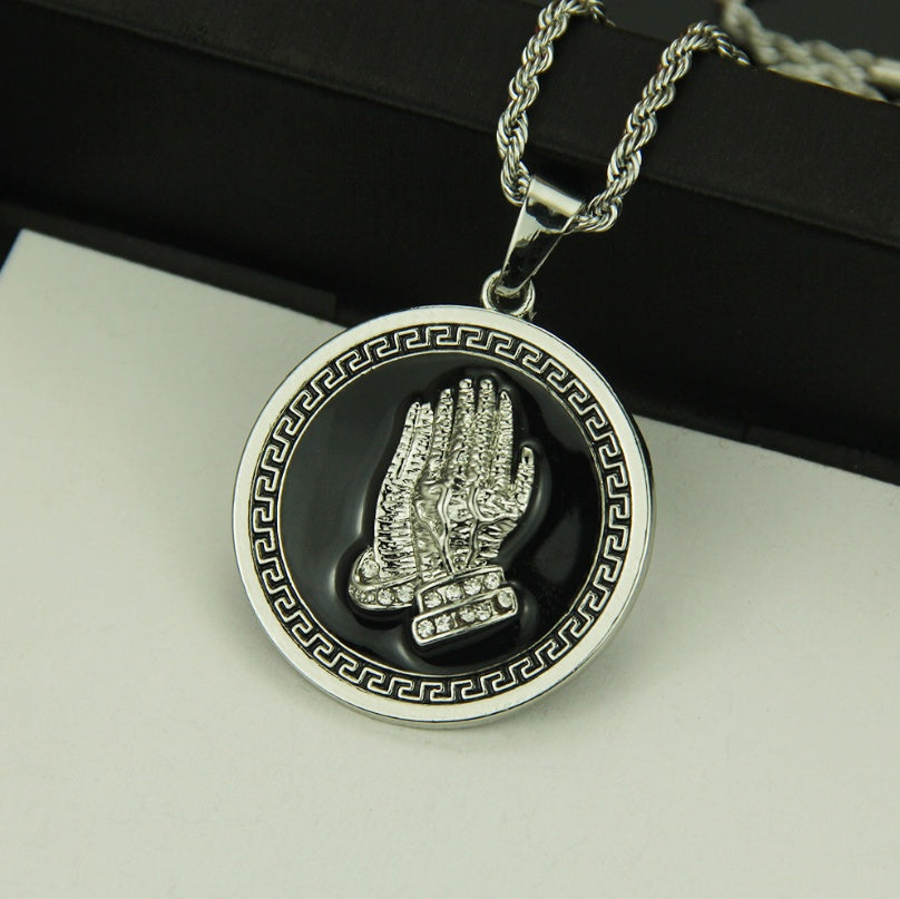 Divine Prayer Hands Pendant Necklace