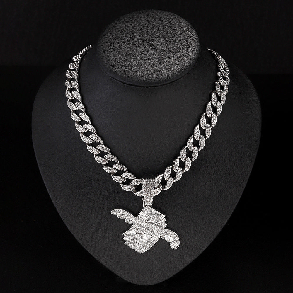 Iced Block Pendant Cuban Link Chain