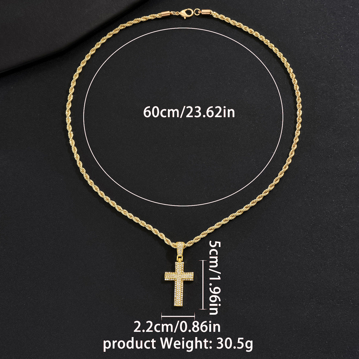 Cross All-match Diamond Pendant Necklace