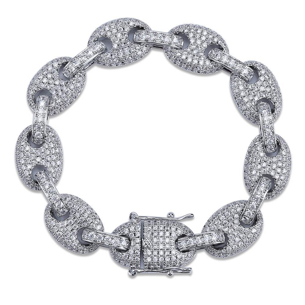 Iced Oval Link Bracelet