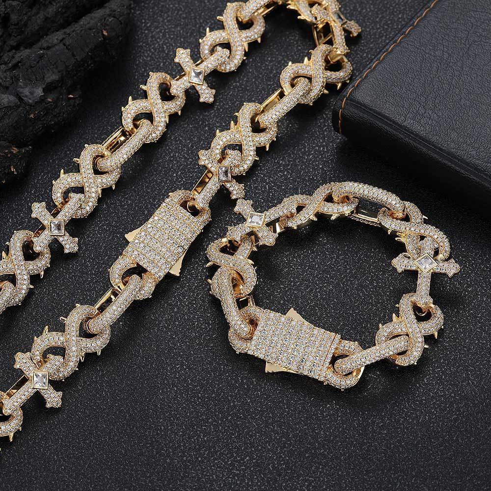 Iced Cross Cuban Link Chain – 8-Figure Thorn Edition