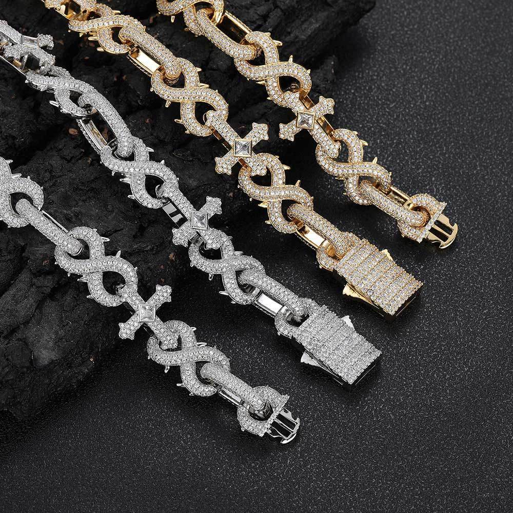 Iced Cross Cuban Link Chain – 8-Figure Thorn Edition