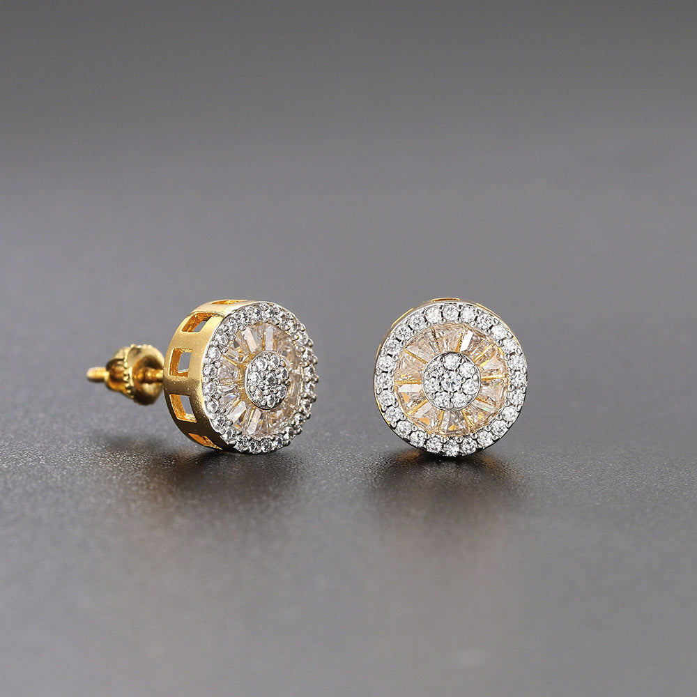Frosted Halo Earrings – Golden Iced Studs