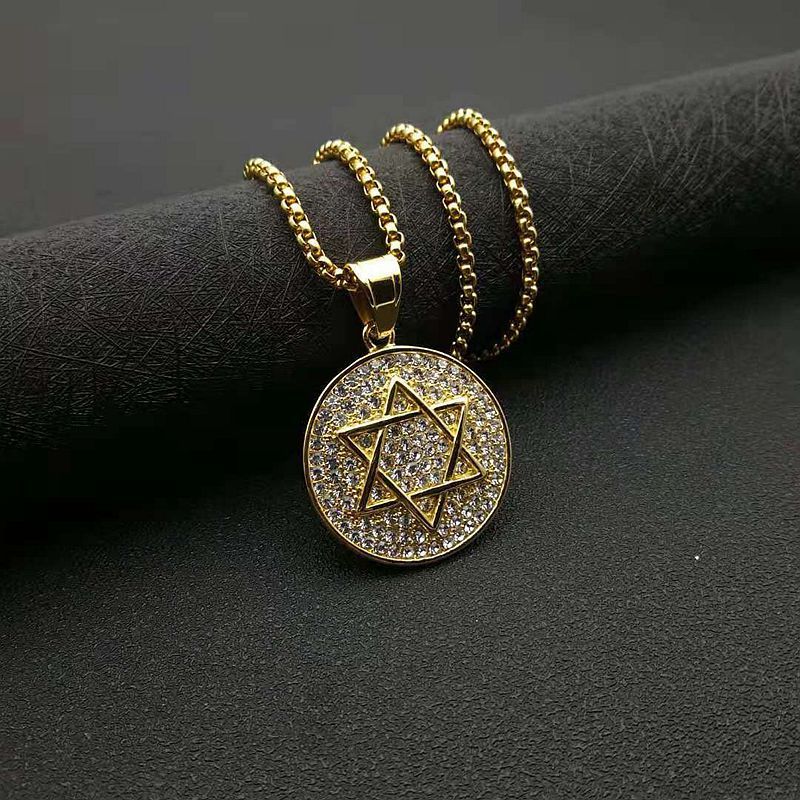 Star of Power Pendant – Iced Six-Point Chain