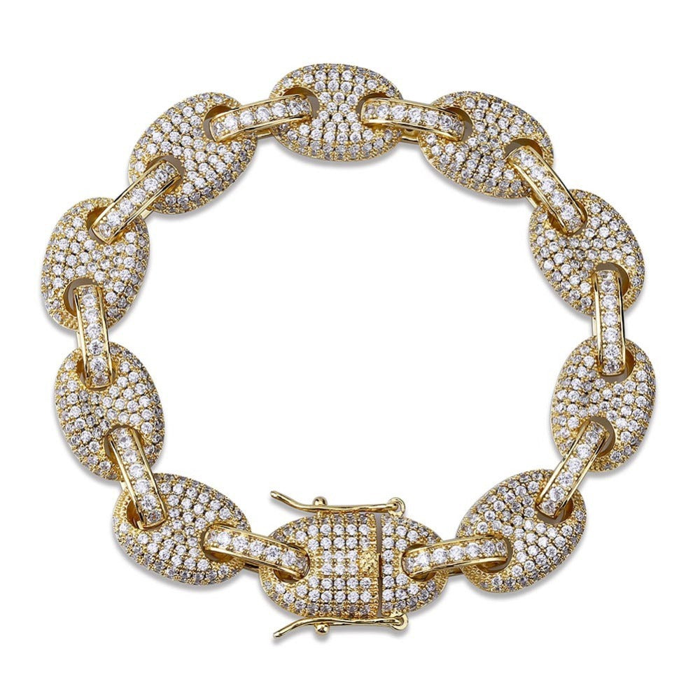 Iced Oval Link Bracelet