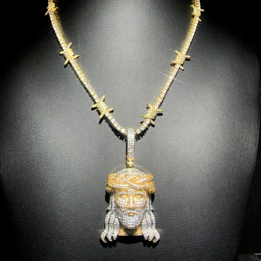 Iced Angel Pendant Necklace