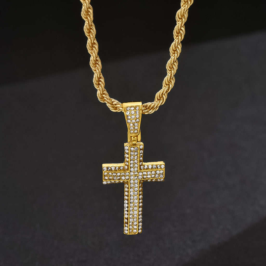 Cross All-match Diamond Pendant Necklace