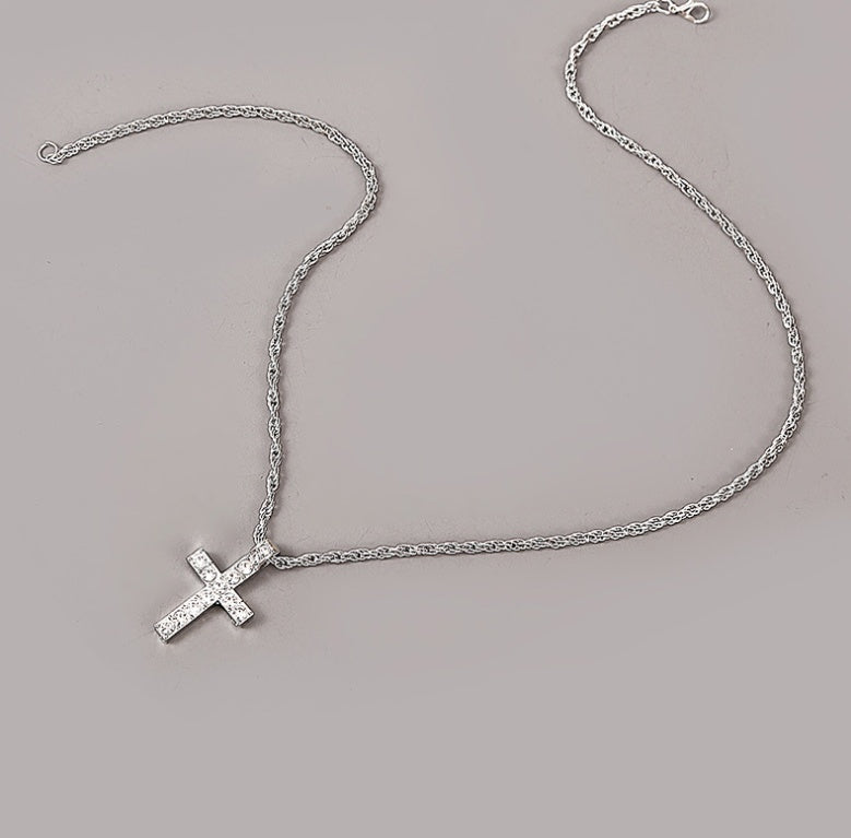 Iced Cross Rope Chain Necklace