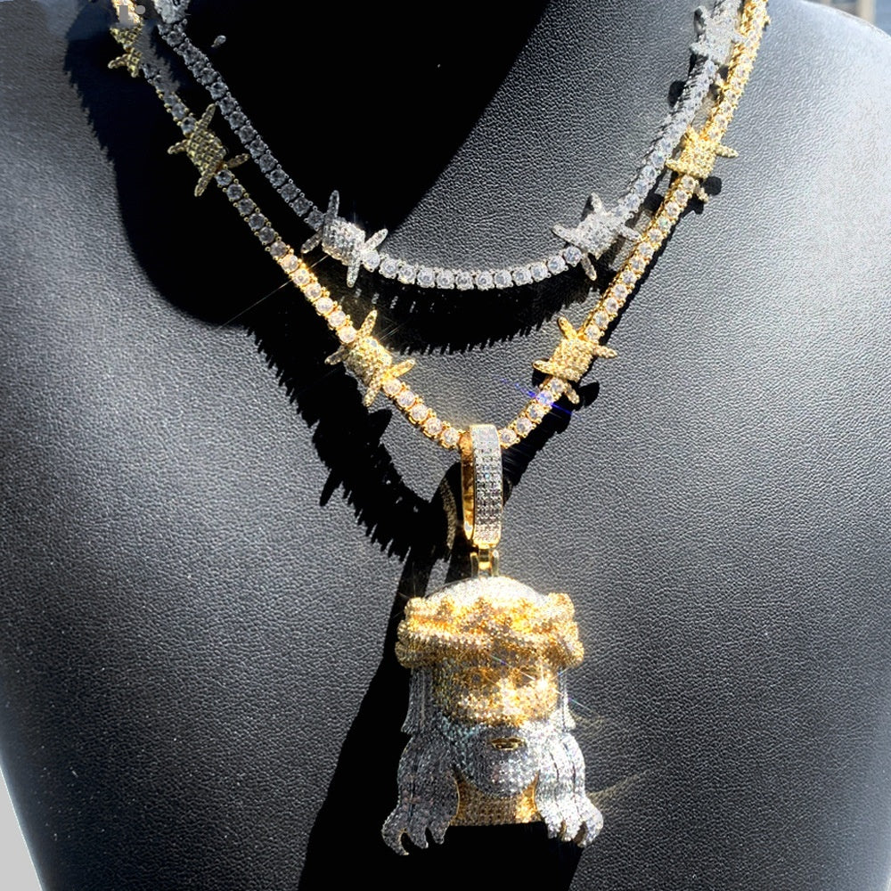 Iced Angel Pendant Necklace