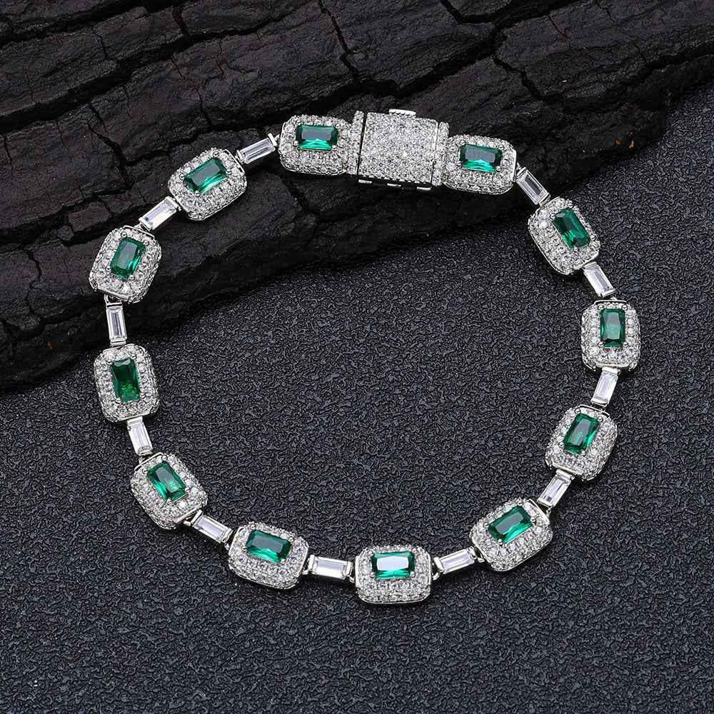 Emerald-Cut Gemstone Tennis Bracelet