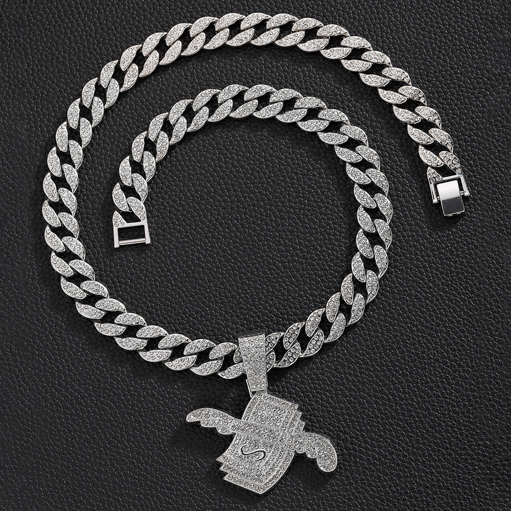 Iced Block Pendant Cuban Link Chain