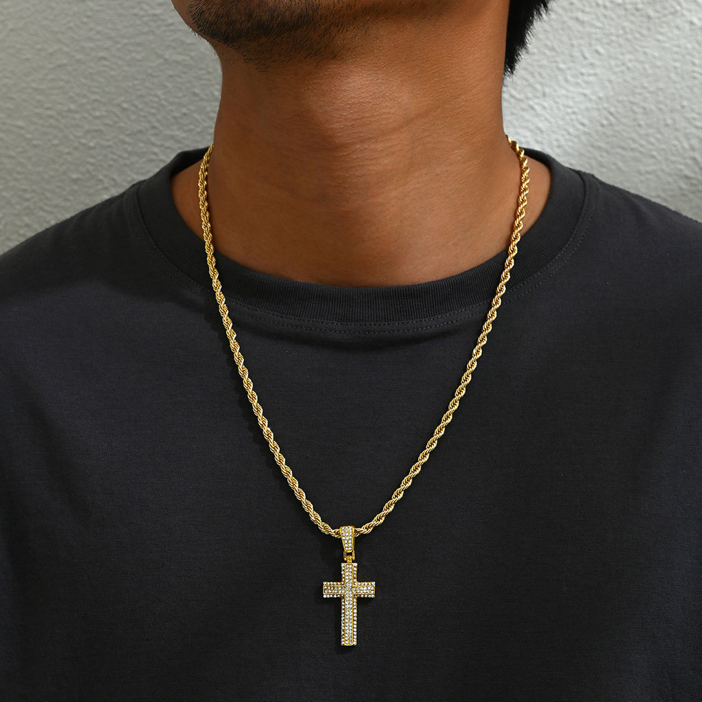 Cross All-match Diamond Pendant Necklace