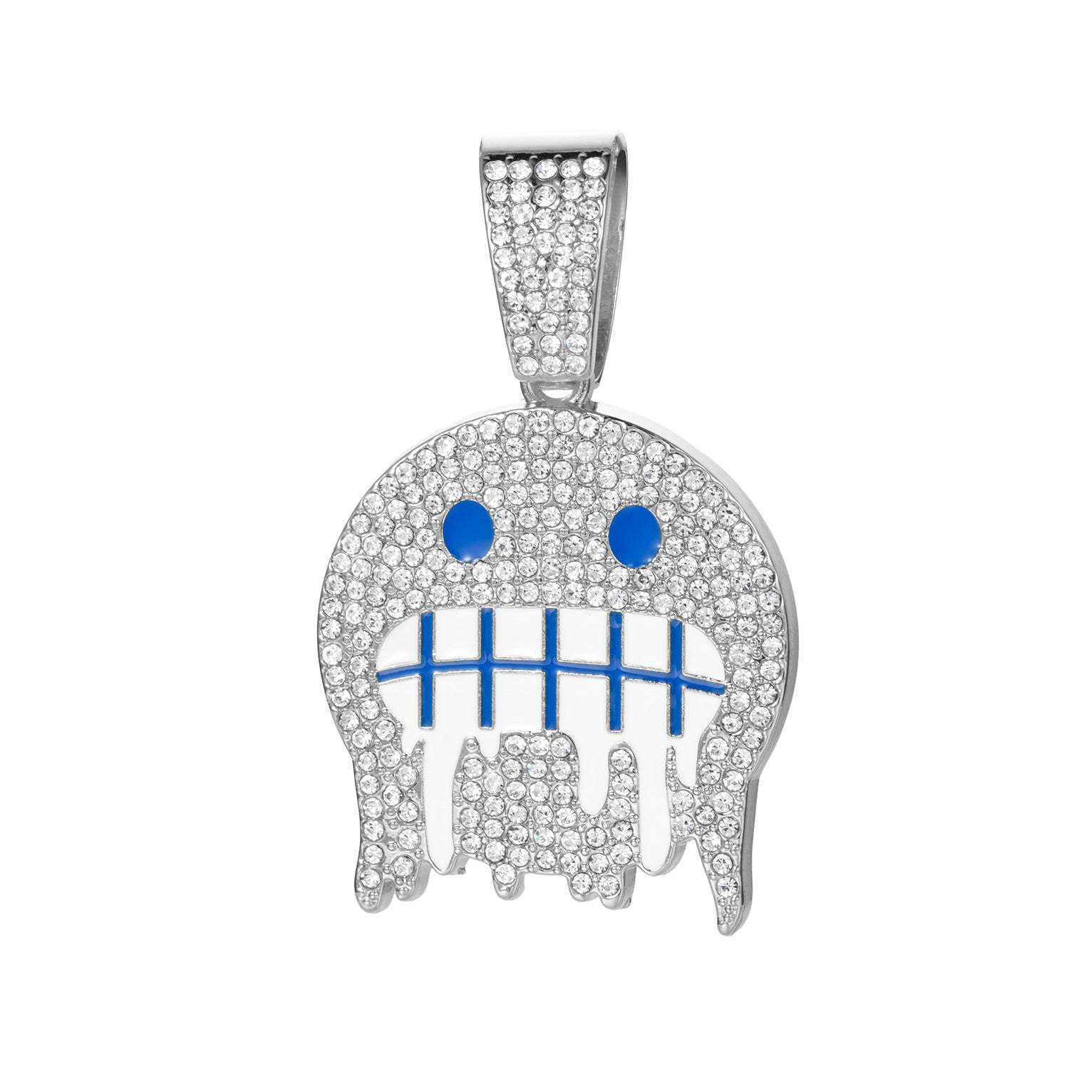 Iced “Drip Face” Pendant with Cuban Link Chain
